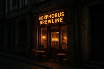 Bosphorus Brewline giriş kapısı ve sokak tabelası