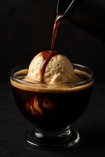 Nitro cold brew ve yanında buzlu çikolatalı tatlı