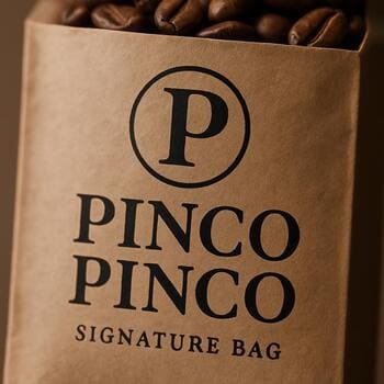 pinco ve Pin Co. ortak imzalı kahve paketleri