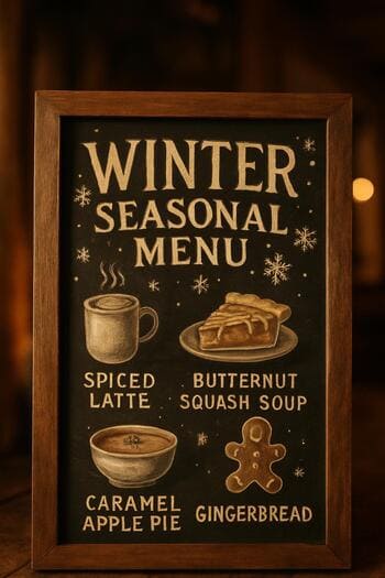 Kış sezonu için hazırlanan Bosphorus Brewline sezon menü panosu